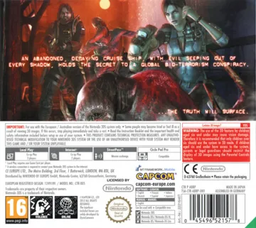 Resident Evil Revelations (Usa) box cover back